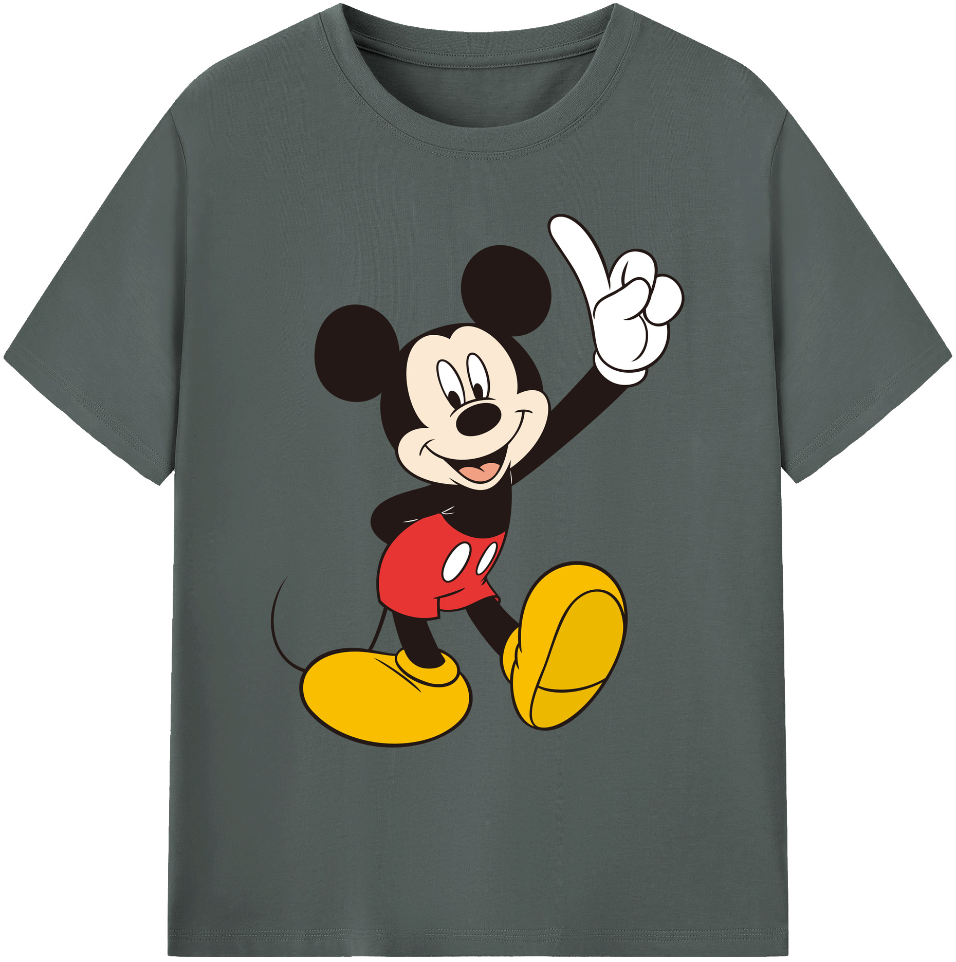 ミッキーマウス Mickey Mouse 綿100％ メンズ半袖Tシャツ｜肌触りやわらか＆通気性